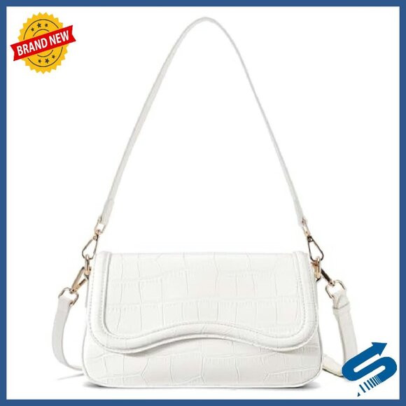 Small PU Leather Shoulder Bag with Adjustable Strap, Magnetic Buckle - Picture 2 of 8